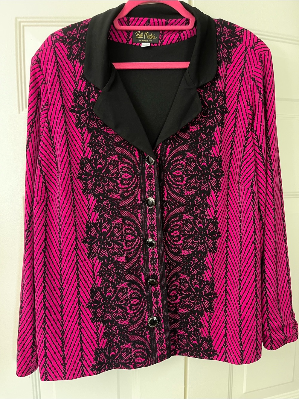 Bob Mackie Wearable Art Knit Lined Jacket
